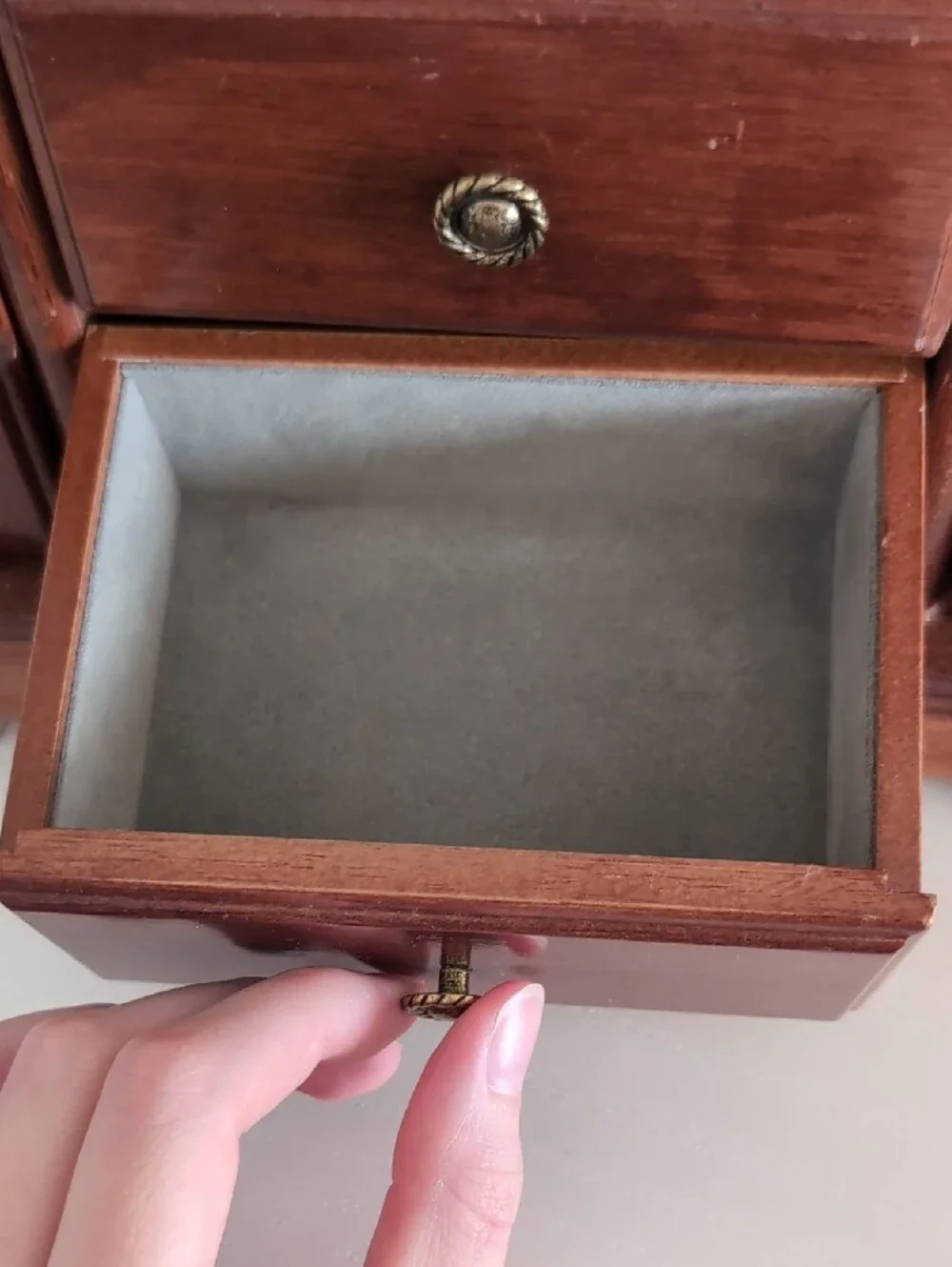 Wooden Jewelry Armoire Cabinet with Glass Door - Brown